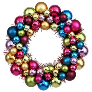 Hashtag Home Shiny and Matte Ball Wreath & Reviews | Wayfair