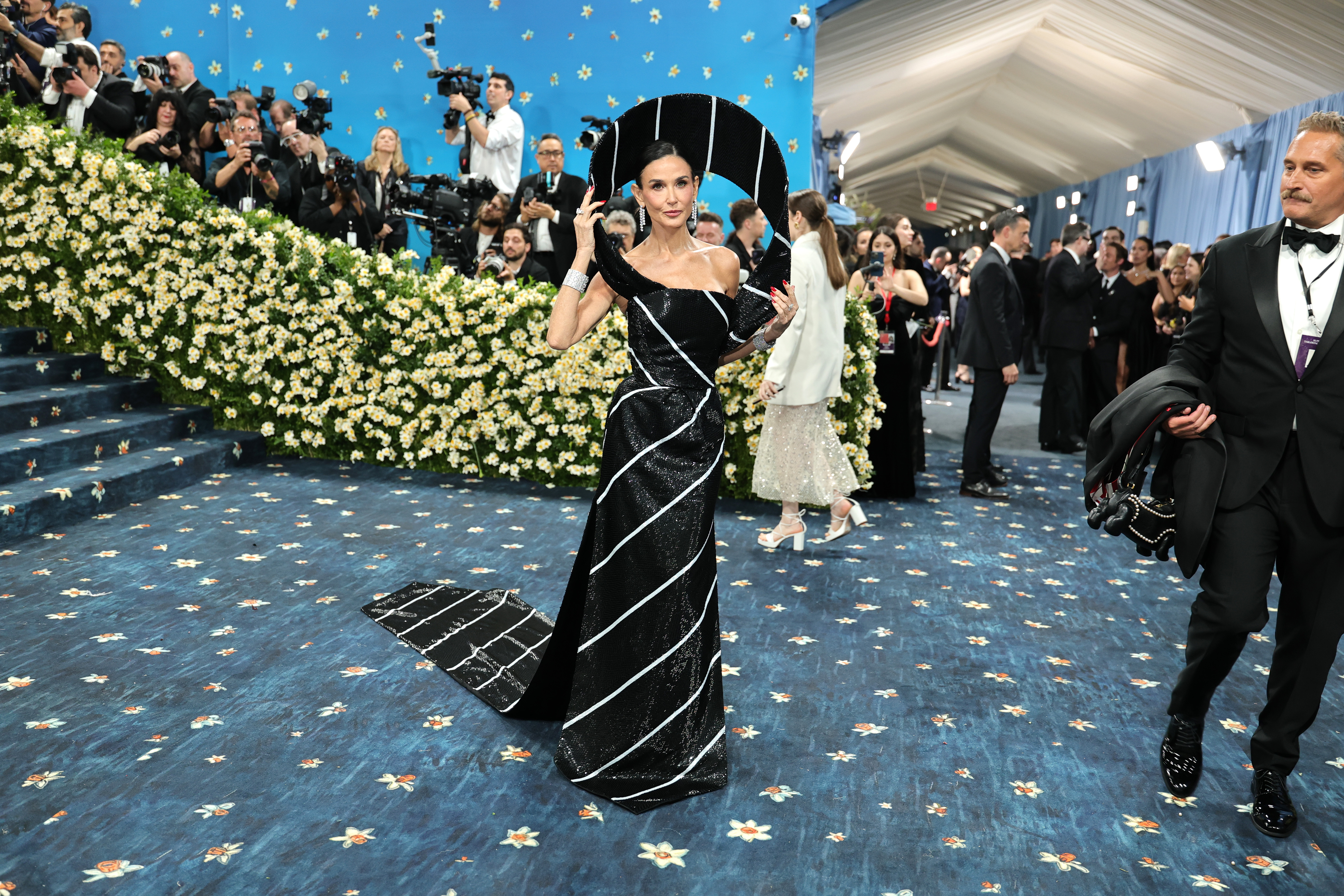 Demi Moore attends the 2025 Met Gala Celebrating "Superfine: Tailoring Black Style" at Metropolitan Museum of Art on May 05, 2025 in New York City.