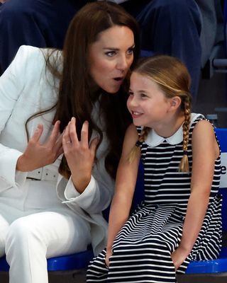 Princess Catherine cracks a joke with Princess Charlotte at the Sandwell Aquatics Centre