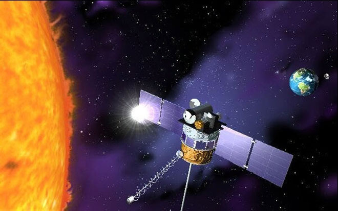 artist&#039;s concept of the Deep Space Climate Observatory (DSCOVR) satellite