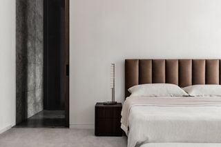 Bedroom at minimalist Armadale Residence in Australia