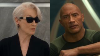 Meryl Streep as Miranda in Devil Wears Prada 2 and Dwayne Johnson in Red One