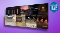 A selection of Native Instruments plugins on a purple background