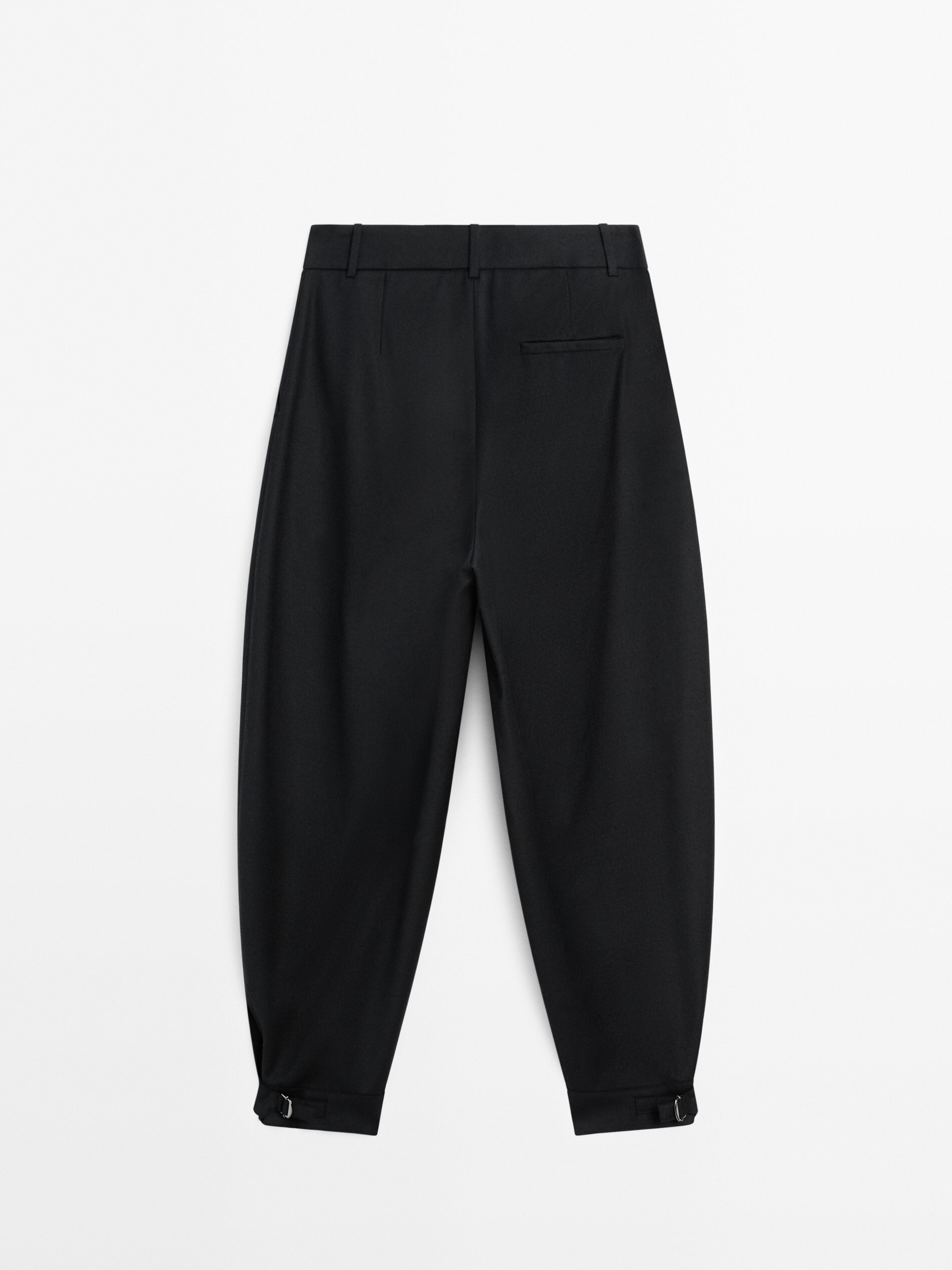 Wool Blend Sarouel Trousers With Buckle