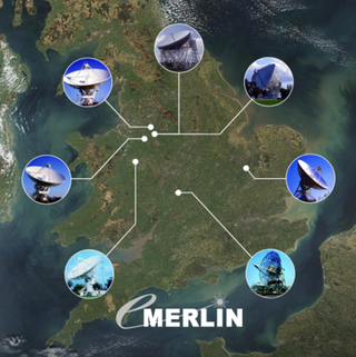 圍繞年轻恒星的“卵石”海滩一起加入來形成行星 An infographic showing various telescopes in the UK as part of the e-Merlin project