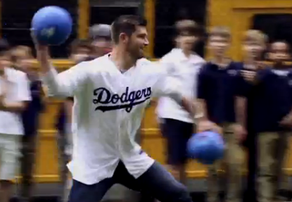Pro baseball players waled on some little kids in dodgeball, and somehow no one got hurt