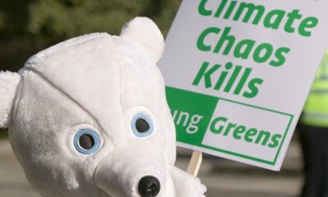 A climate change protester