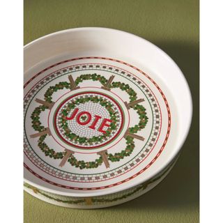 Festive pie dish with tile design