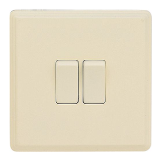 Laura Ashley 10A 2-way Double Light Switch