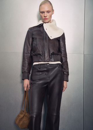 Leather Bomber Jacket - Women | Mango United Kingdom