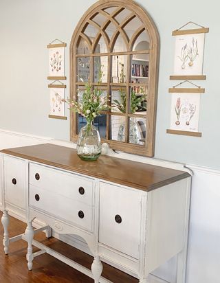 Painting a wooden buffet white