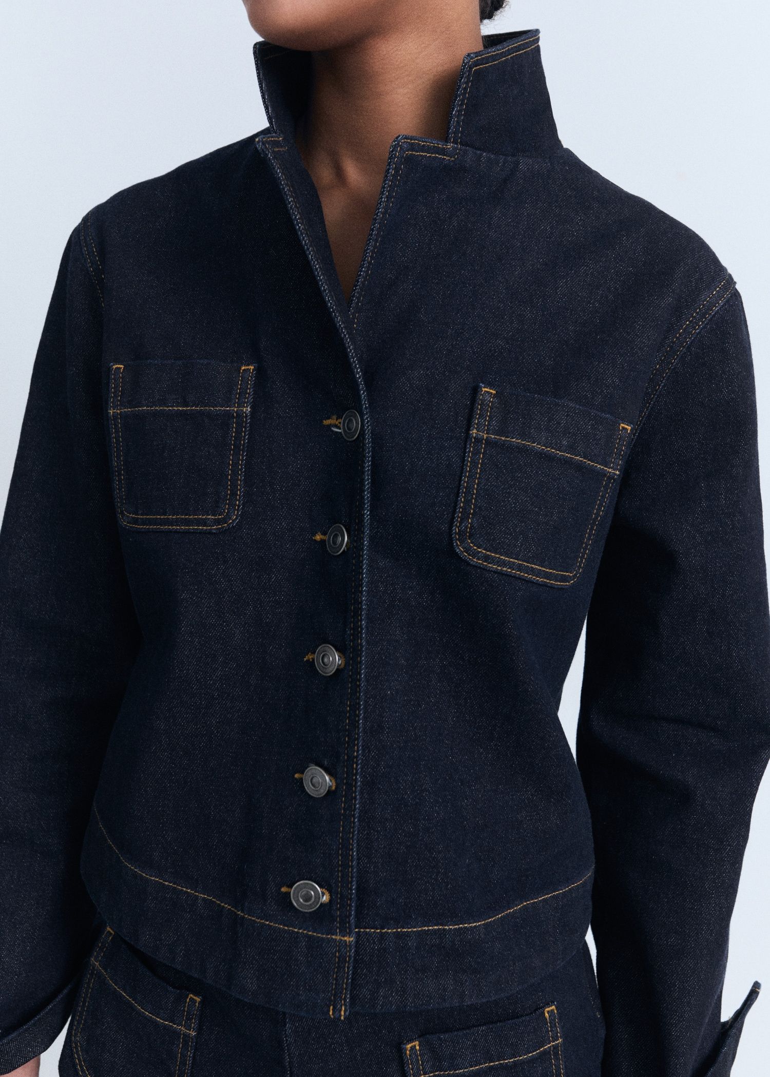 Fitted Denim Jacket With Pockets - Women | Mango Usa