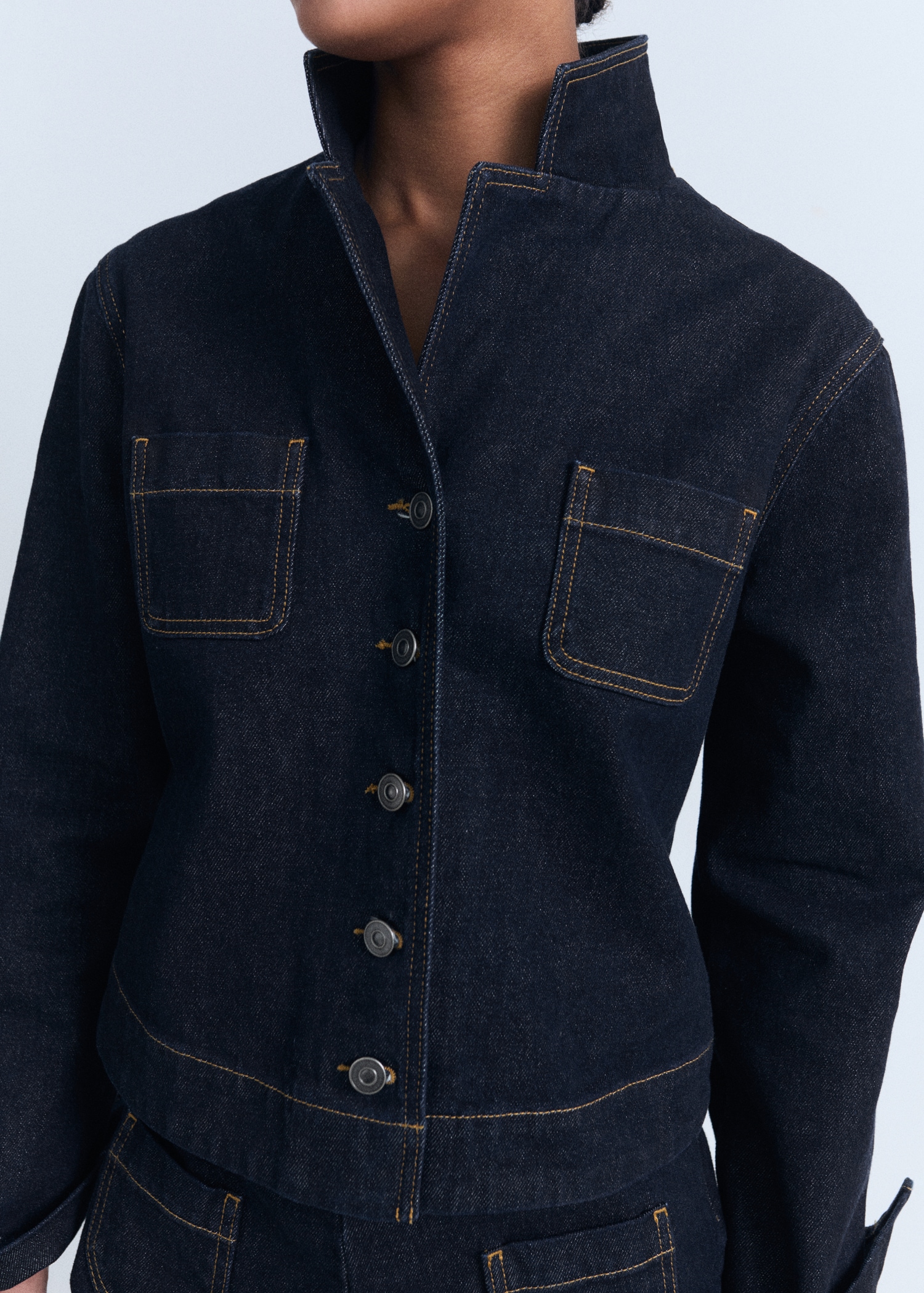 Fitted Denim Jacket With Pockets - Women | Mango Usa
