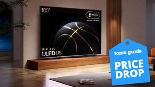 Hisense 100-inch TV with deal tag