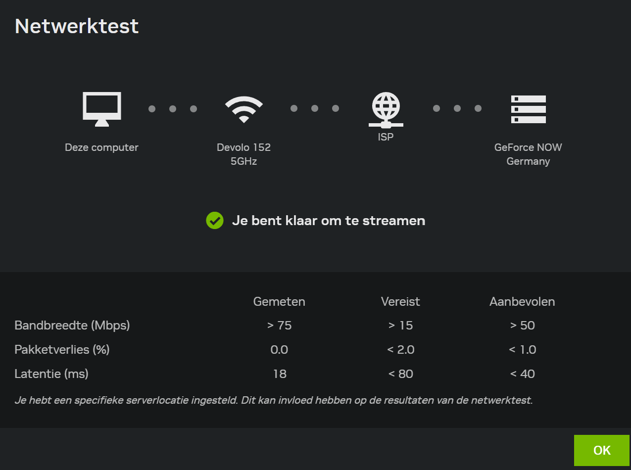 Nvidia GeForce netwerktest