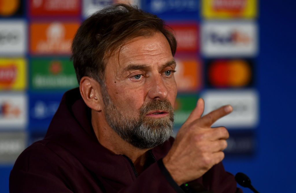 Liverpool manager Jurgen Klopp during a press conference ahead of their UEFA Champions League group A match against Rangers FC at Ibrox Stadium on October 11, 2022 in Glasgow, Scotland.