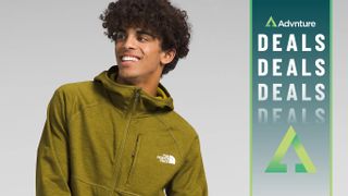 Man wearing green The North Face jacket