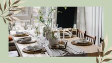 picture of easter tablescape with neutral theme