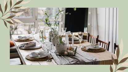 picture of easter tablescape with neutral theme