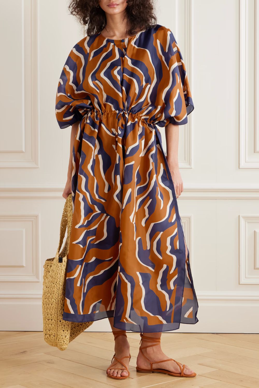 Eres Continent Archipel printed silk-chiffon kaftan