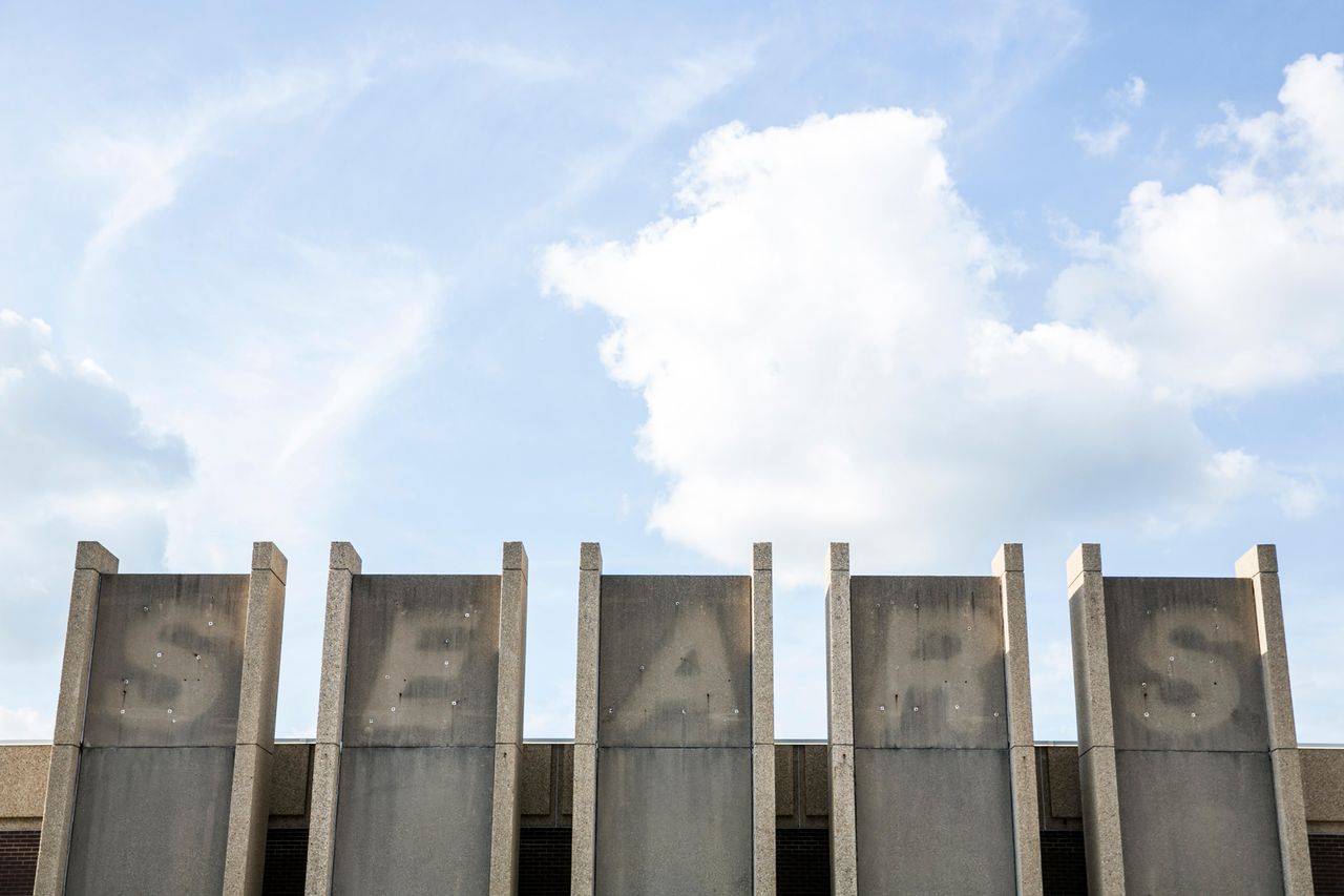 A closed-down Sears building.