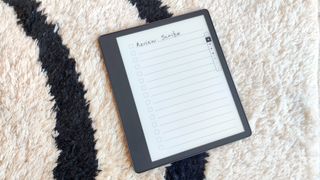 A Kindle Scribe on a table