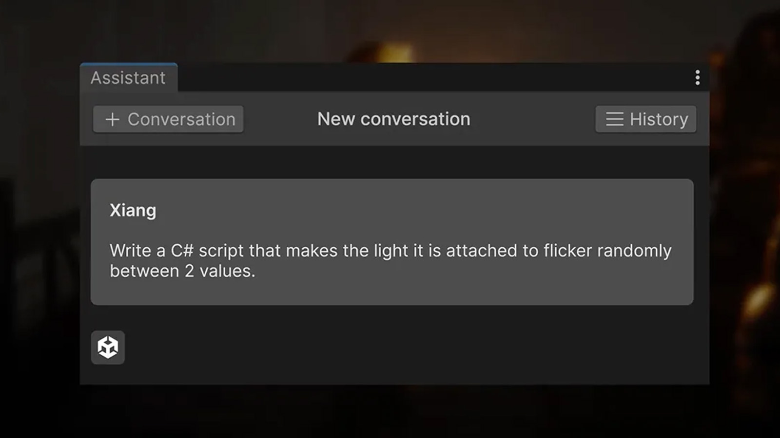 A menu in a game dev software