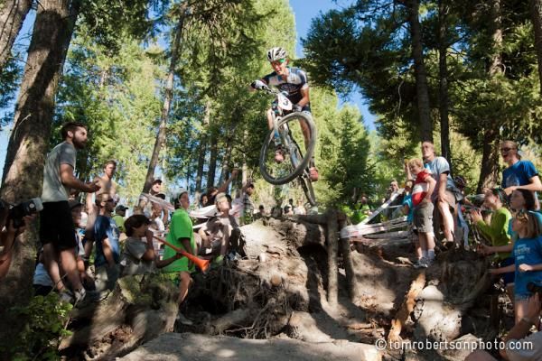Boosting the "A line" section of the course. This feature, put in by the hard work of The Bike Doctor crew, was one of the best parts.
