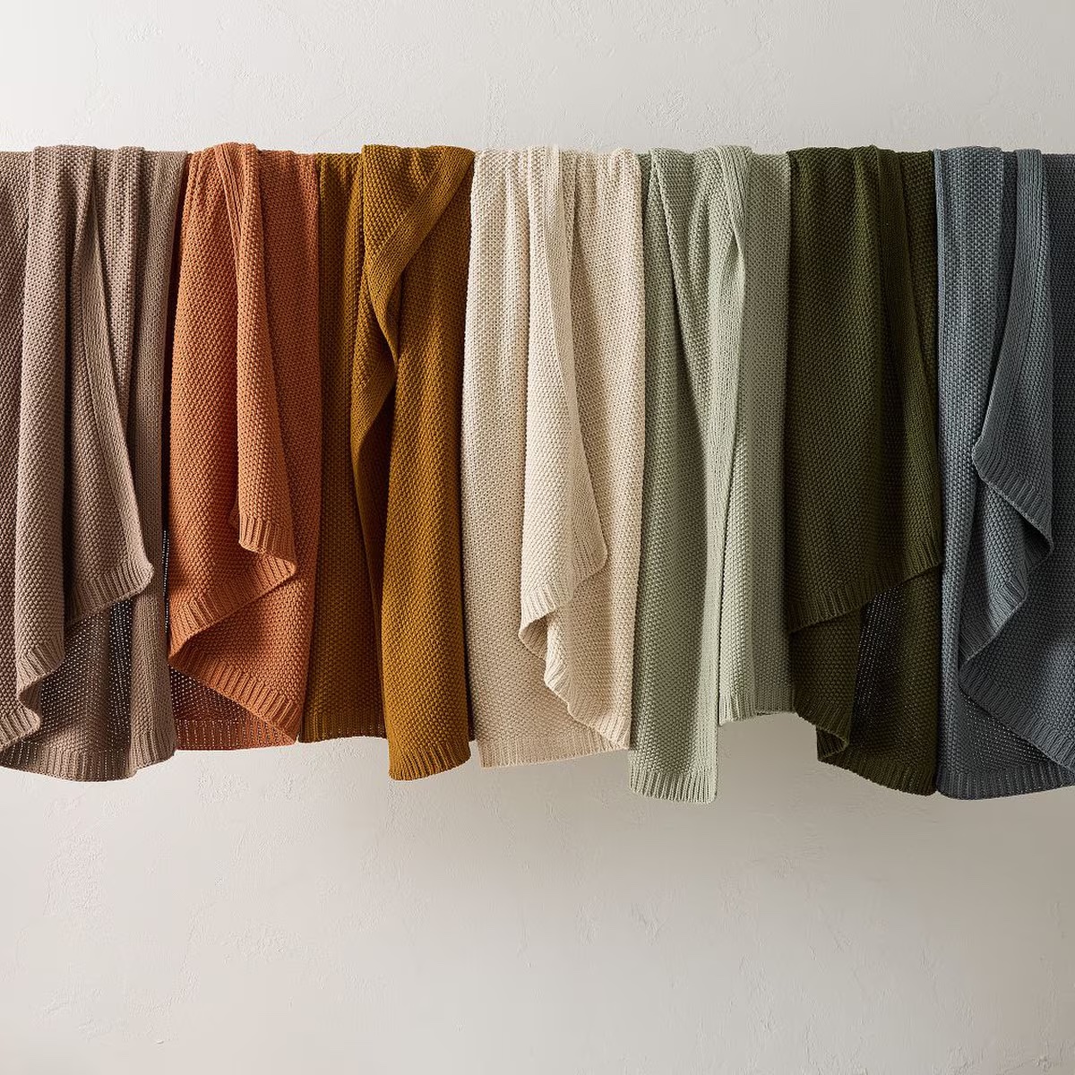 woven cotton throws in earth tones