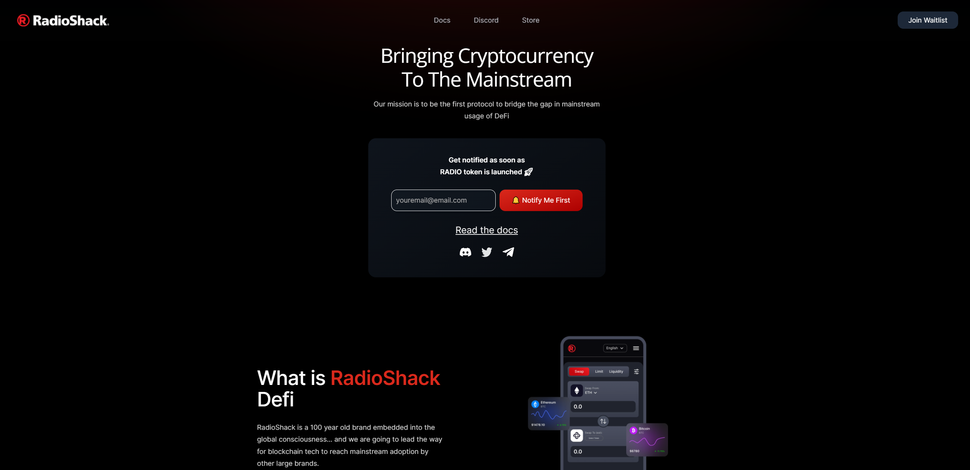 radio shack crypto currency