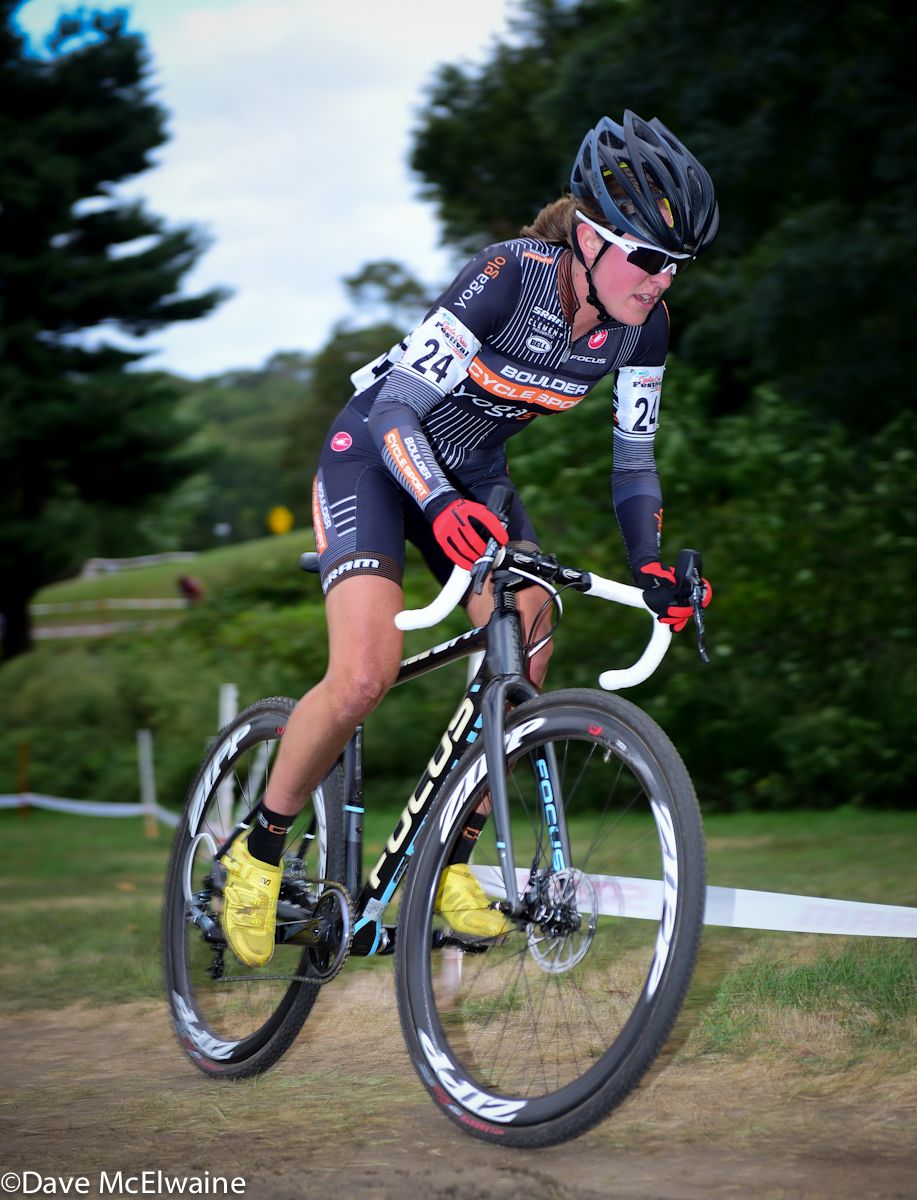 Amanda Miller (Boulder Cycle Sport) having another good outing on the Providence course