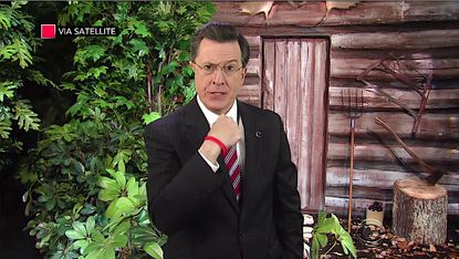 Stephen Colbert, conservative pundit, mourns the down fall of his Fox News hero
