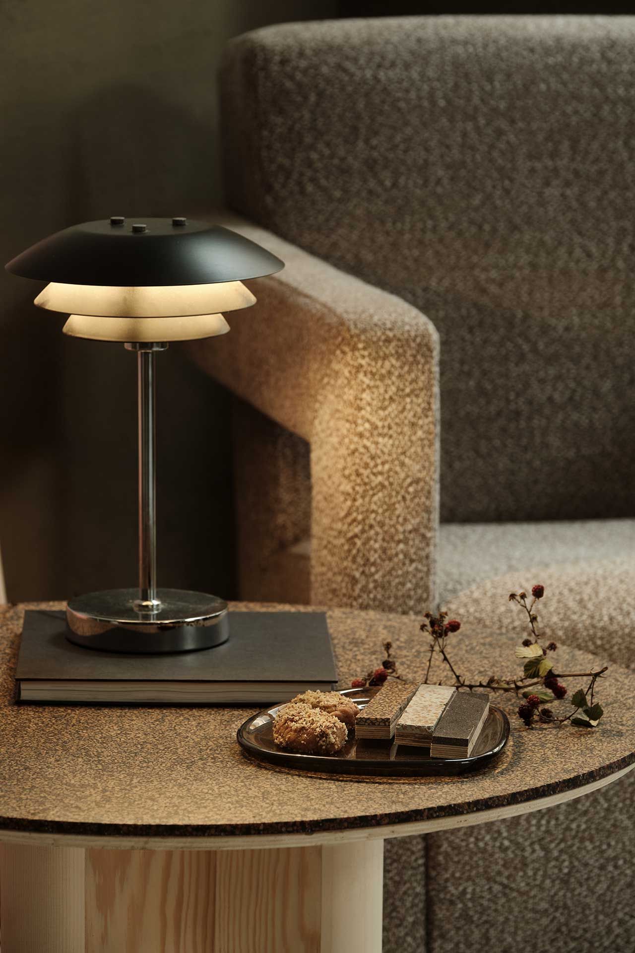 a side table made from olive pits