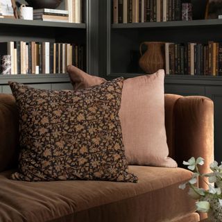 Isolde Velvet Block Print Pillow Cover