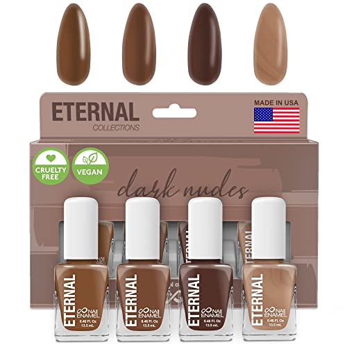 Eternal Nude Nail Polish Set for Women (dark Nudes) - Brown Nail Polish Set for Girls | Lasting 
Quick Dry Non Toxic Nail Polish Kit for Home Diy Manicure 
Pedicure | Made in Usa, 13.5ml (set of 4)