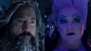 Javier as King Triton & McCarthy as Ursula in Disney's The Little Mermaid (2023) 