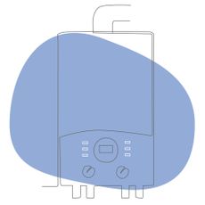 illustration of boiler on blue background