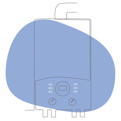 illustration of boiler on blue background