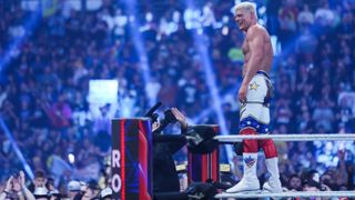 Cody Rhodes on the turnbuckle at the 2023 Royal Rumble