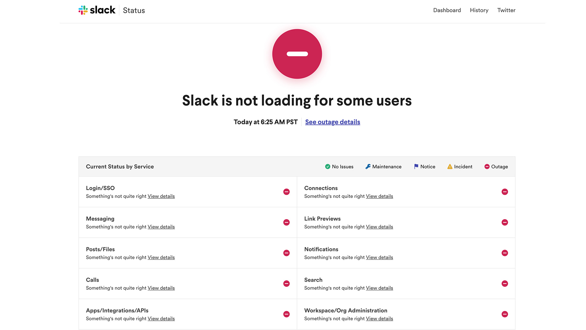 slack outage