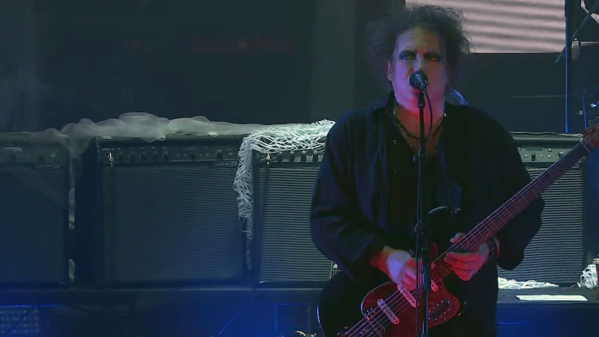 Robert Smith onstage with The Cure