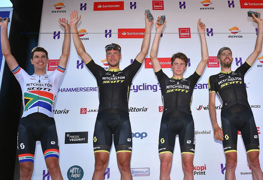 mitchelton-Scott' Daryl Impey, Roger Kluge, Lucas Hamilton and Damien Howson