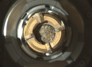 NASA's Perseverance Mars rover snapped this photo of a rock core sample — the third collected so far by the robot on the Red Planet— on Nov. 15, 2021. 