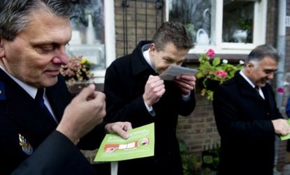 Dutch police offers get a whiff of what marijuana really smells like with a scratch-and-sniff card.