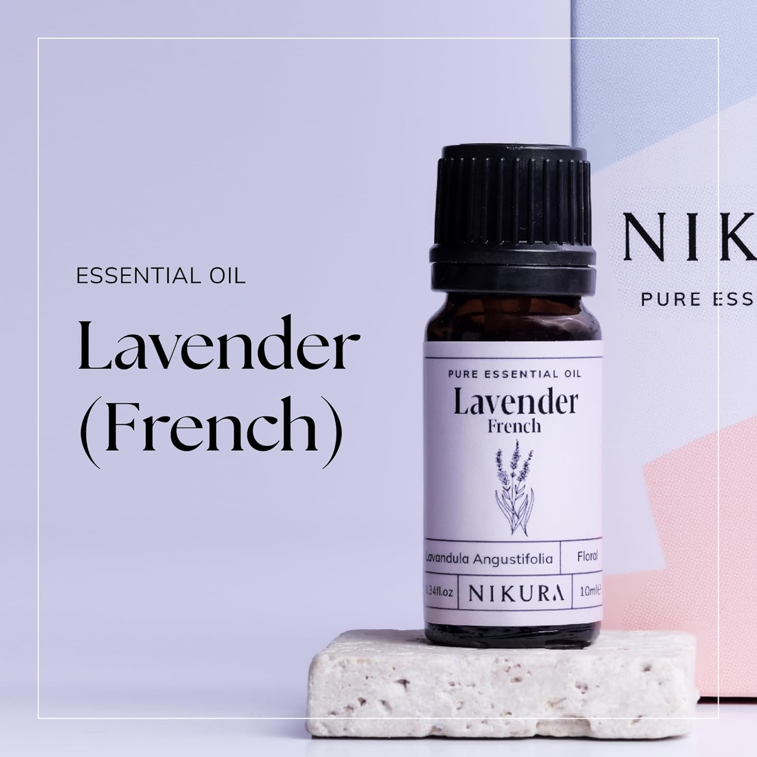 Nikura French Lavender Essential Oil - 10ml | 100% Pure Natural Oils | Lavender Oil for Sleep, Aromatherapy, Diffusers for Home | Vegan &amp;amp; Uk Made