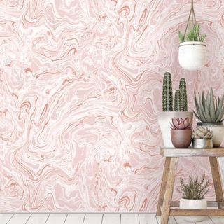 pink toned natural effect wallpaper by woodchip and magnolia