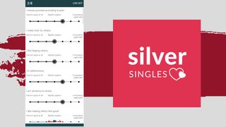 Silver Singles dating app logo and characteristics page in the app