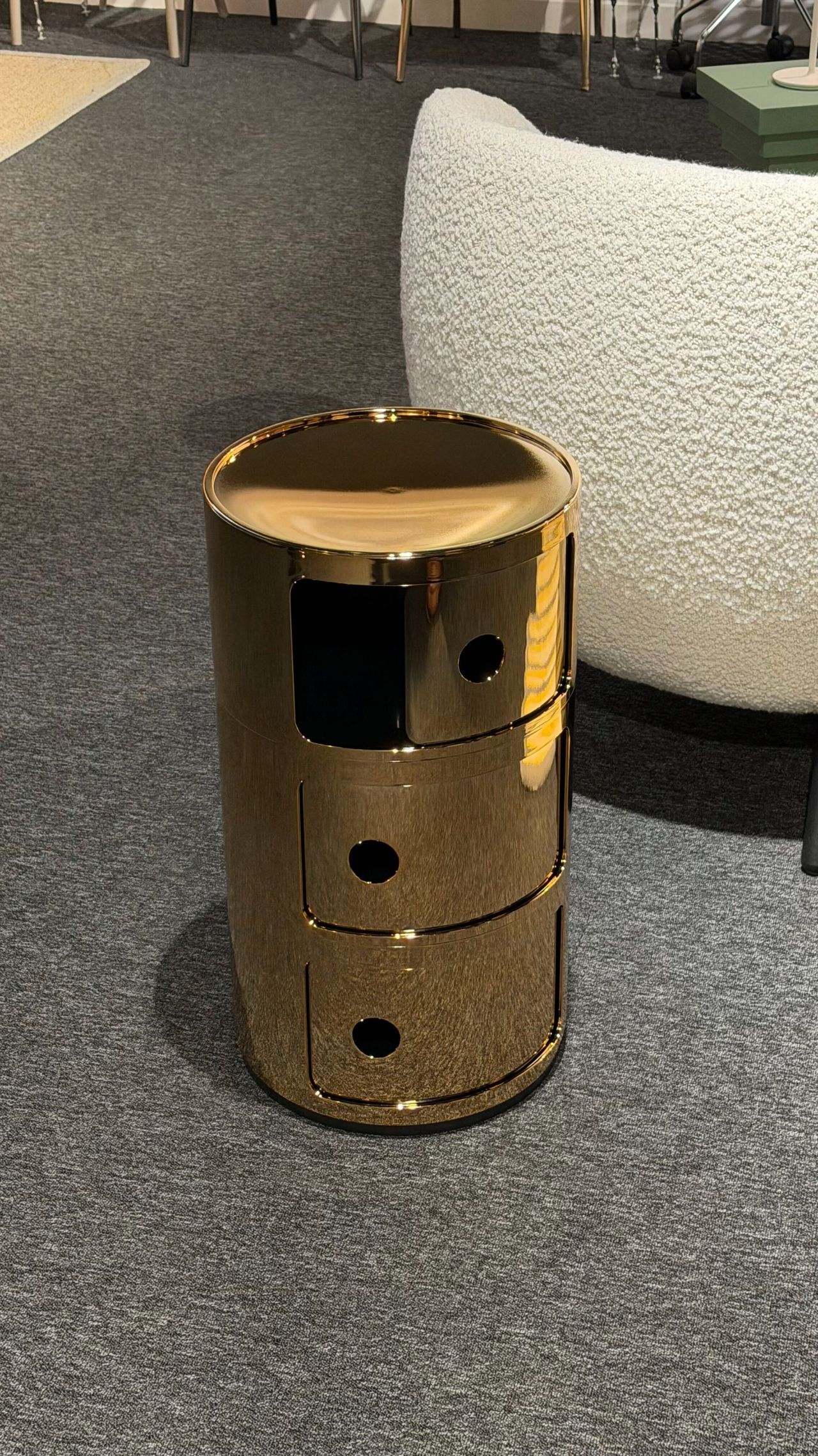 Kartell Componibili in gold and white finish