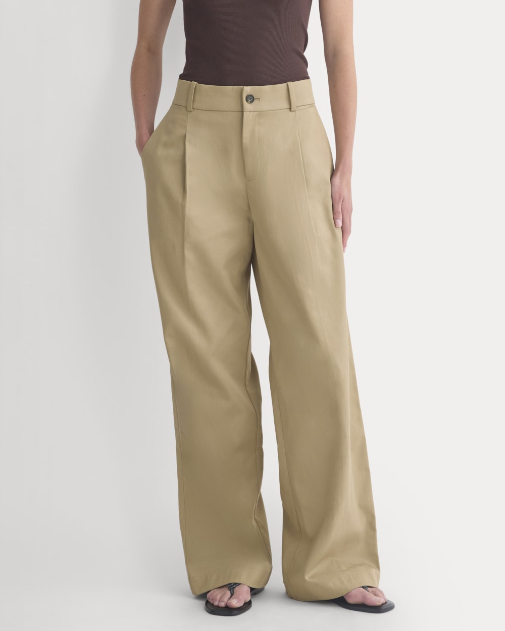 Wide-Leg Trouser in Buttersmooth | Ash Brown | 32" Inseam - 00