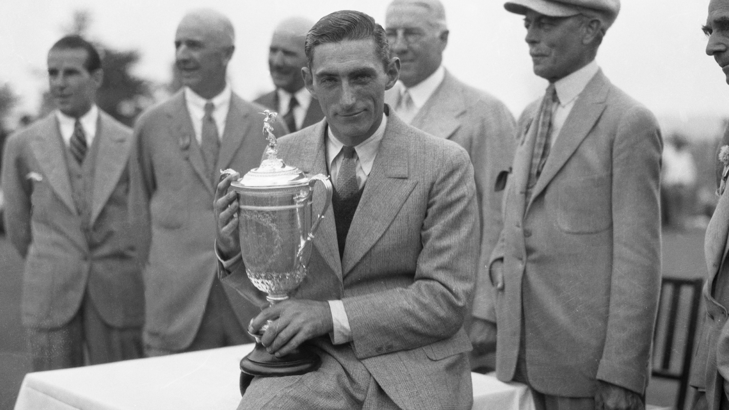 Tommy Armour with the US Open trophy at Oakmont